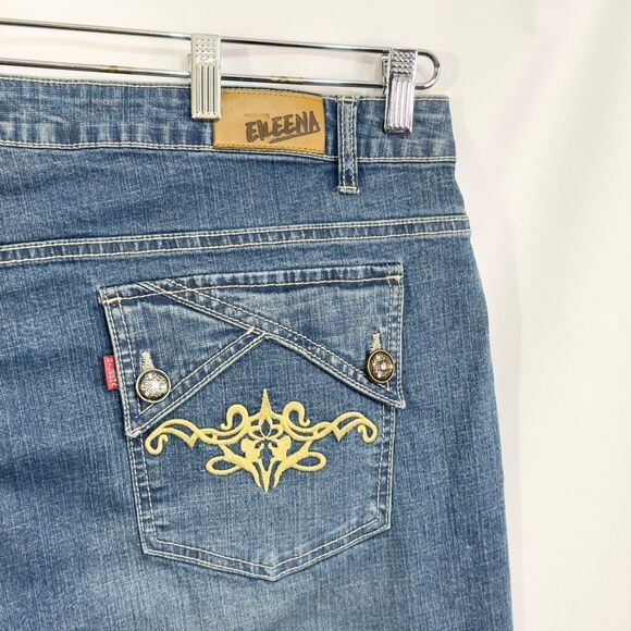 Eileens Plus Size 26W Jeans Boot Cut Blue Denim 612 Embellished Pockets 1111 - Picture 7 of 10